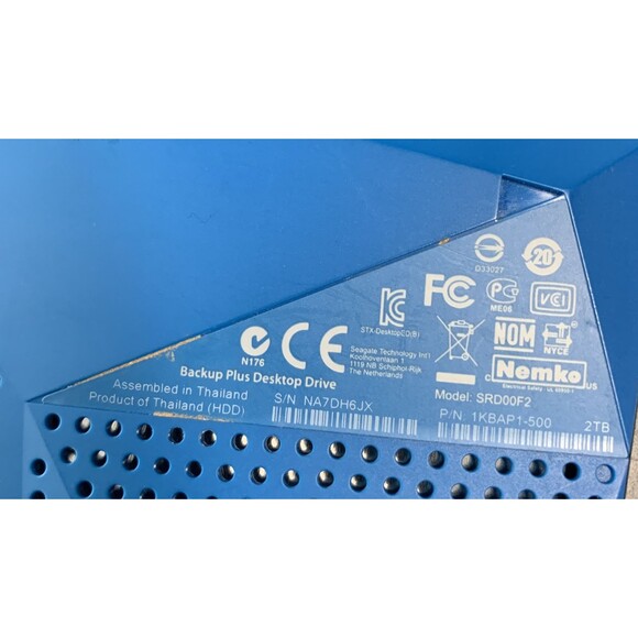 Seagate Backup Plus Desktop Drive 2TB SRD00F2 Charger and USB Connector Tested - Picture 4 of 4
